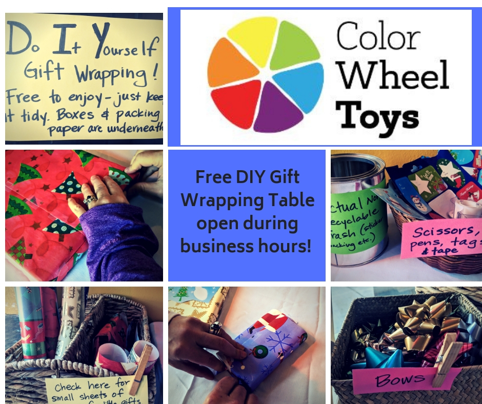 Free DIY Gift Wrapping Table Open during business hours!